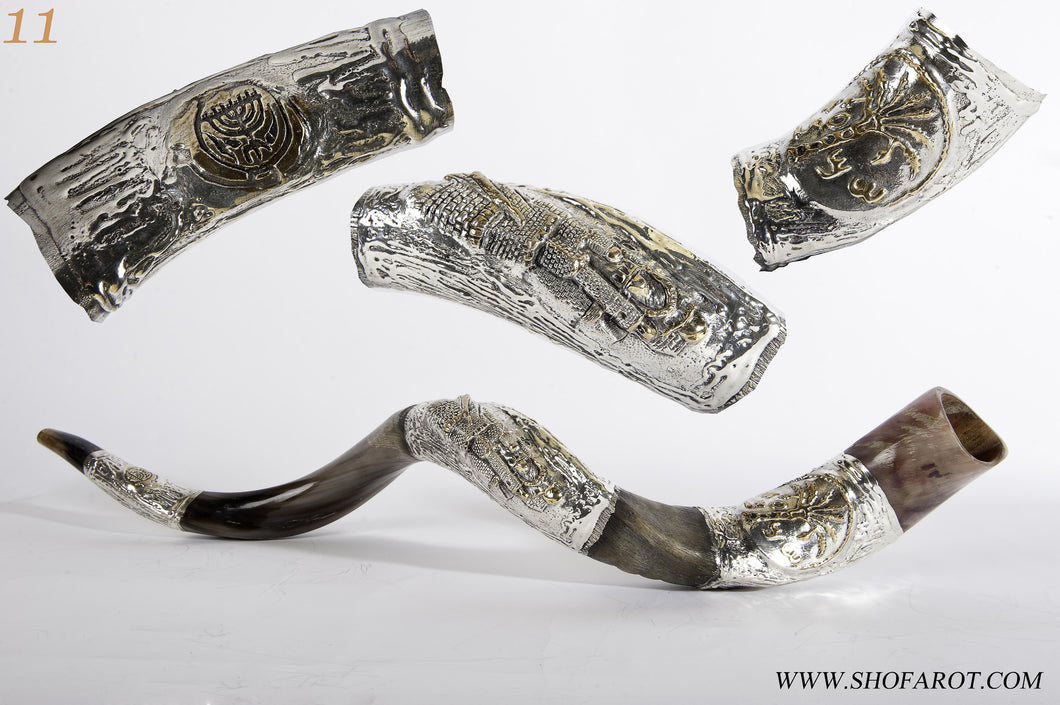 925 Sterling Silver Plated Yemenite Kudu Shofar By