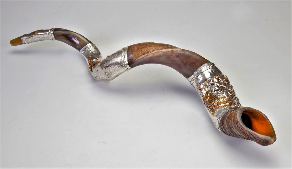 925 Sterling Silver Plated Yemenite Kudu Shofar By 