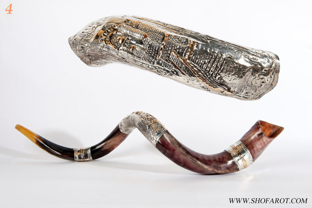925 Sterling Silver Plated Yemenite Kudu Shofar By