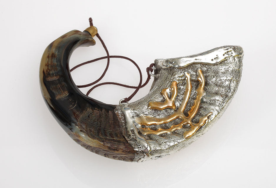 Silver Plated Anointing Oil Rams Shofar by