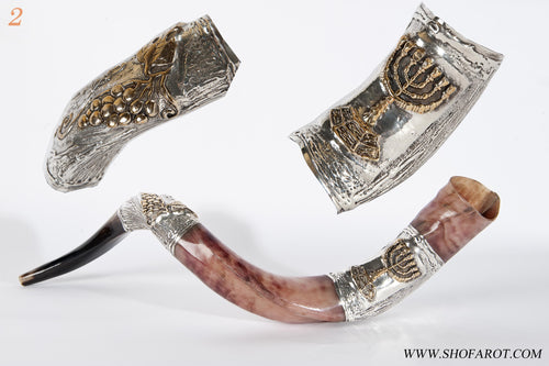 925 Sterling Silver Plated Yemenite Kudu Shofar By 