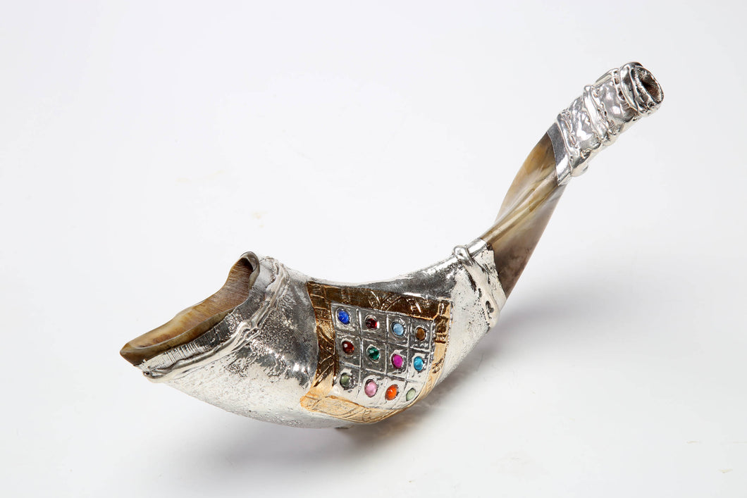 925 Sterling Silver Plated Rams Horn  Shofar By 