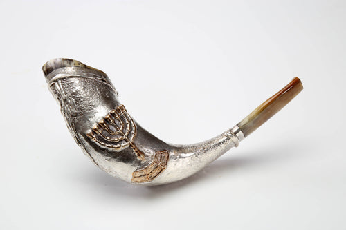 925 Sterling Silver Plated Rams Horn  Shofar By 