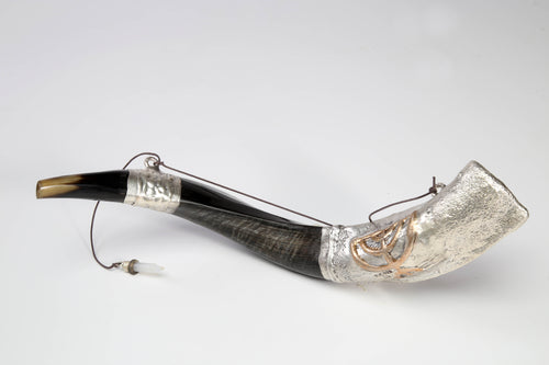 Silver Plated Anointing Oil Yemenite Shofar by 
